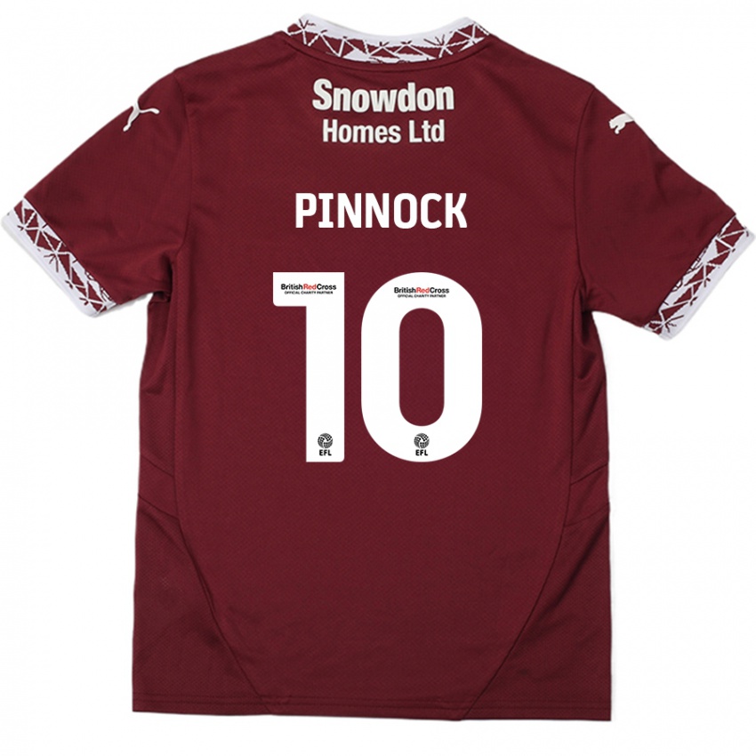 Niño Camiseta Mitch Pinnock #10 Borgoña 1ª Equipación 2024/25 La Camisa Perú