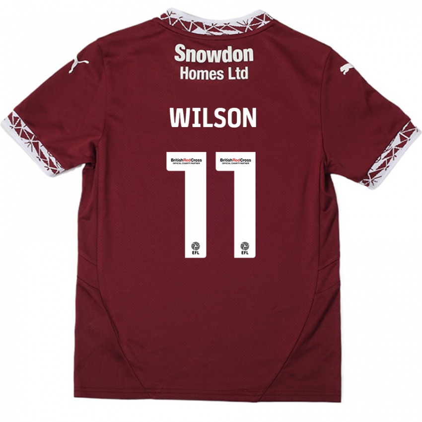 Niño Camiseta James Wilson #11 Borgoña 1ª Equipación 2024/25 La Camisa Perú