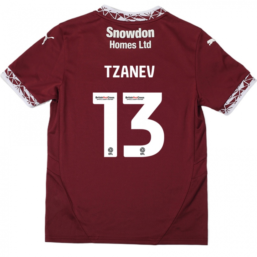 Niño Camiseta Nik Tzanev #13 Borgoña 1ª Equipación 2024/25 La Camisa Perú