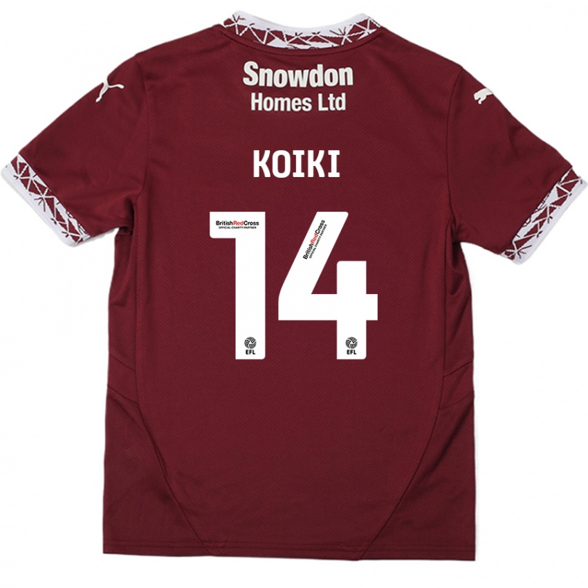 Niño Camiseta Ali Koiki #14 Borgoña 1ª Equipación 2024/25 La Camisa Perú