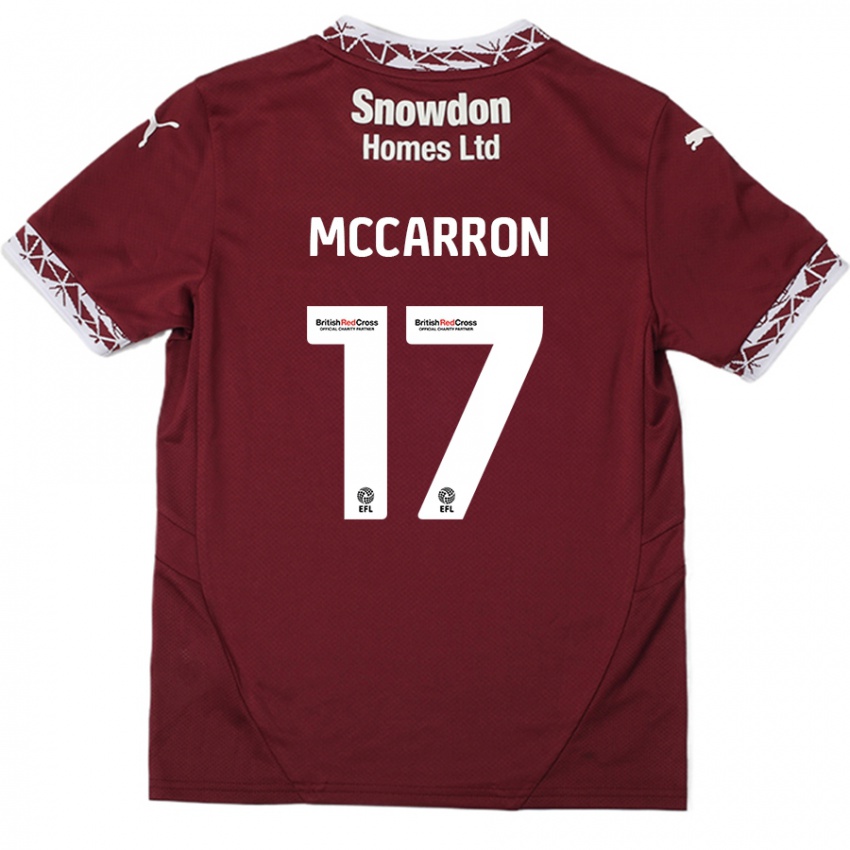 Niño Camiseta Liam Mccarron #17 Borgoña 1ª Equipación 2024/25 La Camisa Perú