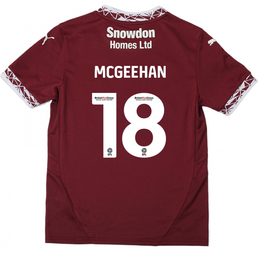 Niño Camiseta Cameron Mcgeehan #18 Borgoña 1ª Equipación 2024/25 La Camisa Perú