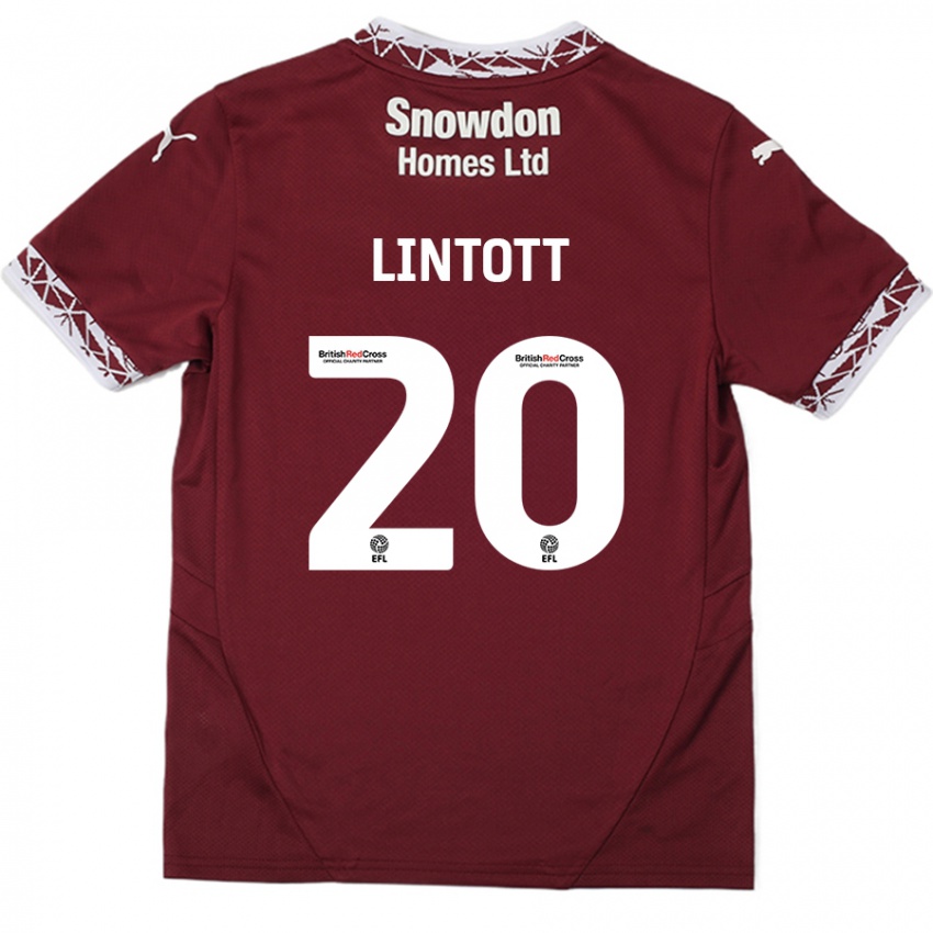 Niño Camiseta Harvey Lintott #20 Borgoña 1ª Equipación 2024/25 La Camisa Perú