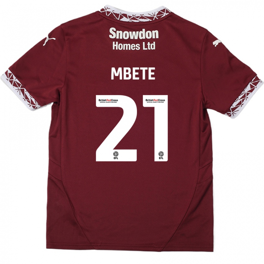 Niño Camiseta Luke Mbete #21 Borgoña 1ª Equipación 2024/25 La Camisa Perú