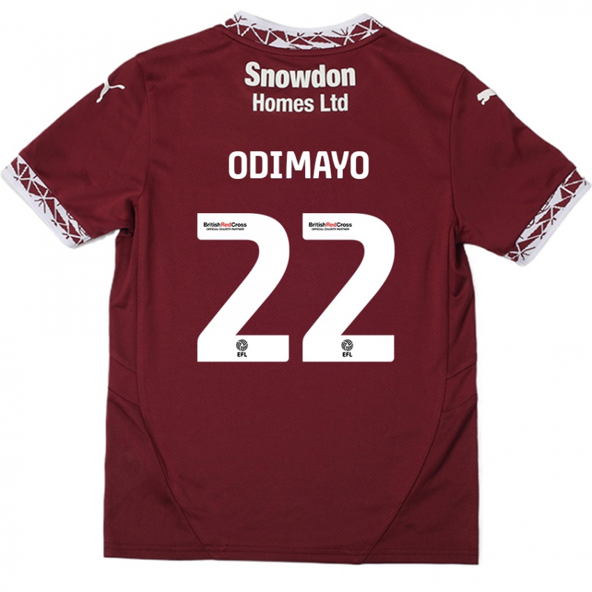 Niño Camiseta Akin Odimayo #22 Borgoña 1ª Equipación 2024/25 La Camisa Perú