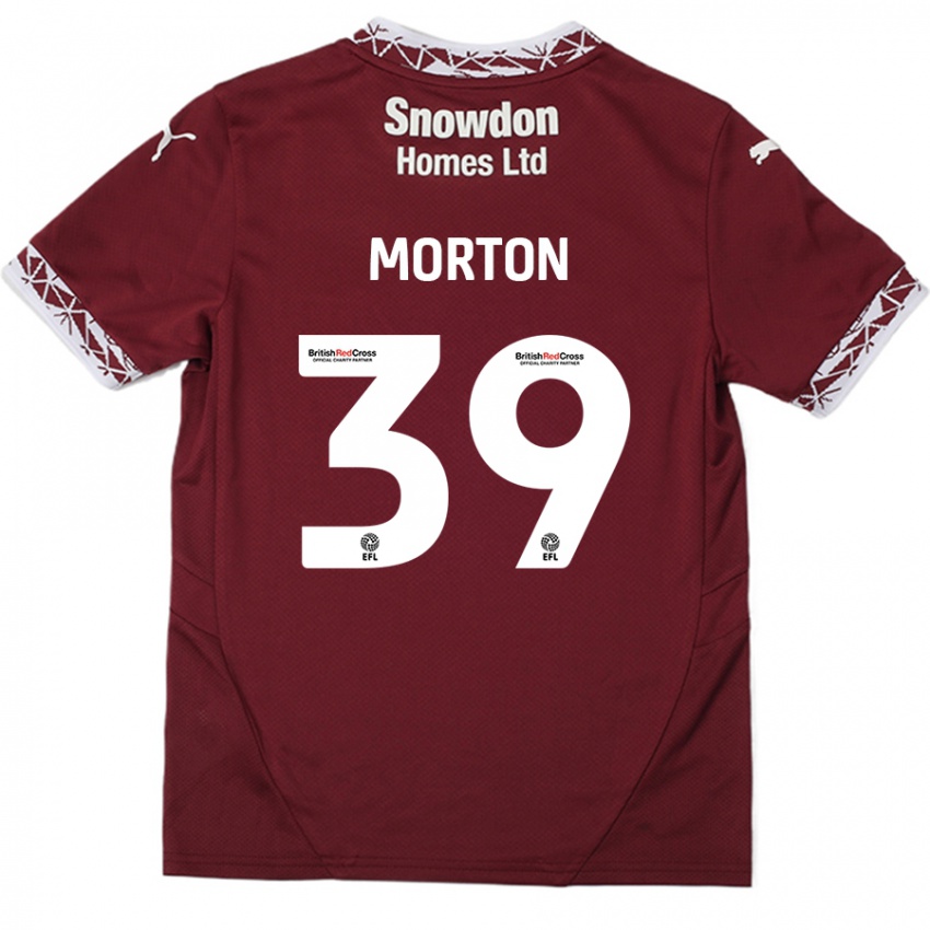 Niño Camiseta Callum Morton #39 Borgoña 1ª Equipación 2024/25 La Camisa Perú