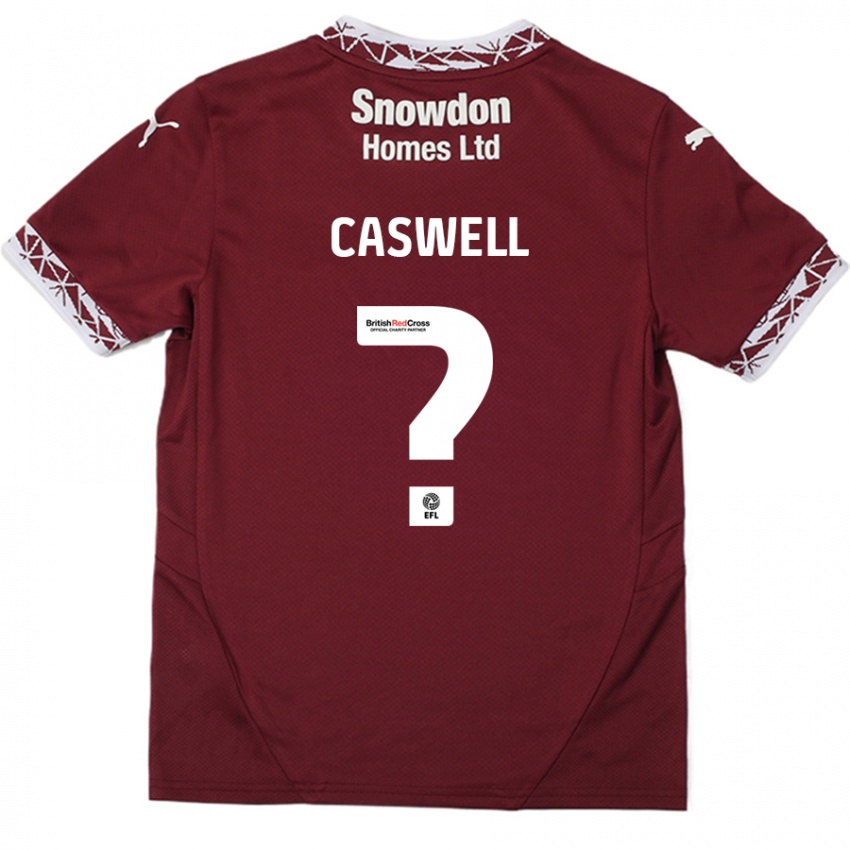 Niño Camiseta Jordan Caswell #0 Borgoña 1ª Equipación 2024/25 La Camisa Perú