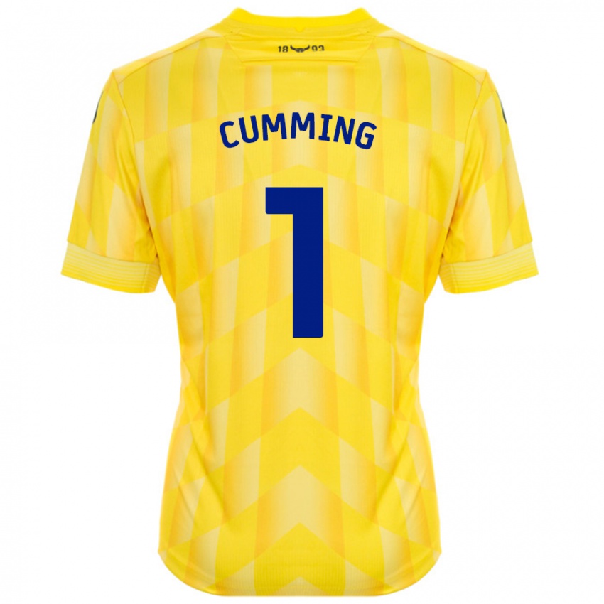 Niño Camiseta Jamie Cumming #1 Amarillo 1ª Equipación 2024/25 La Camisa Perú