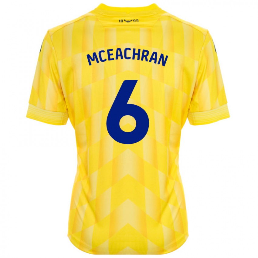 Niño Camiseta Josh Mceachran #6 Amarillo 1ª Equipación 2024/25 La Camisa Perú