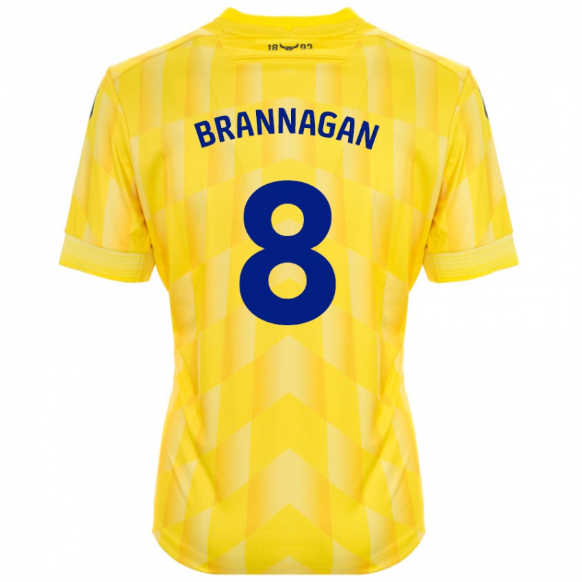 Niño Camiseta Cameron Brannagan #8 Amarillo 1ª Equipación 2024/25 La Camisa Perú