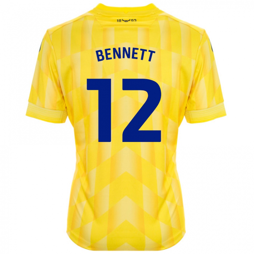 Niño Camiseta Joe Bennett #12 Amarillo 1ª Equipación 2024/25 La Camisa Perú