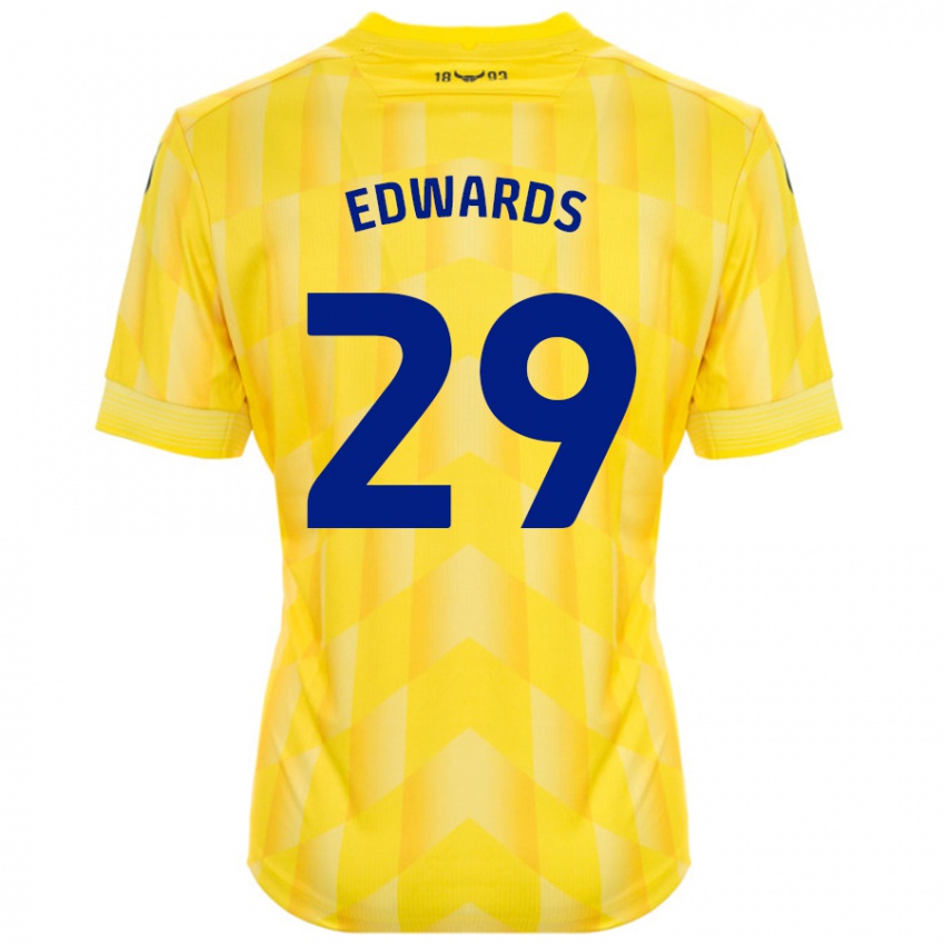 Niño Camiseta Kyle Edwards #29 Amarillo 1ª Equipación 2024/25 La Camisa Perú