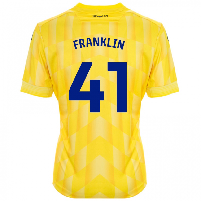 Niño Camiseta George Franklin #41 Amarillo 1ª Equipación 2024/25 La Camisa Perú