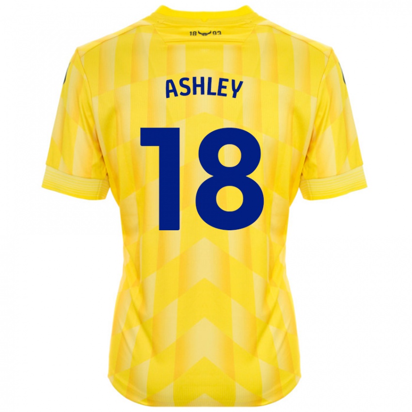 Niño Camiseta Alex Ashley #18 Amarillo 1ª Equipación 2024/25 La Camisa Perú