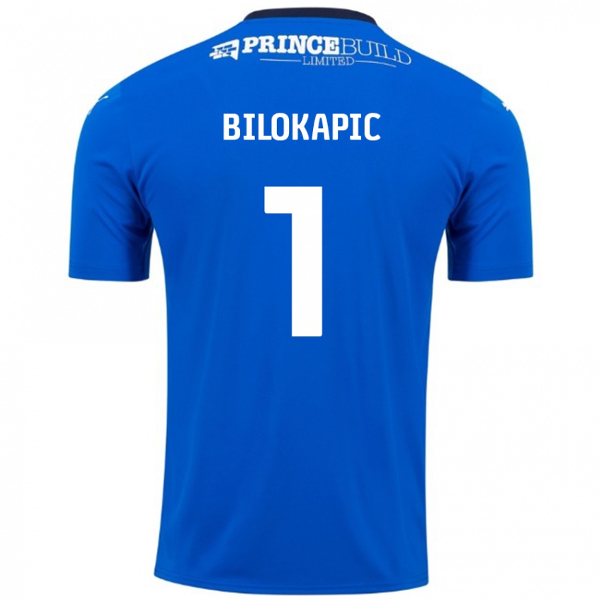 Niño Camiseta Nicholas Bilokapic #1 Azul Blanco 1ª Equipación 2024/25 La Camisa Perú