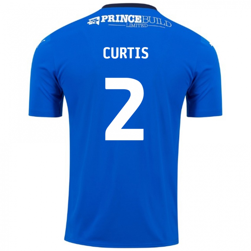 Niño Camiseta Sam Curtis #2 Azul Blanco 1ª Equipación 2024/25 La Camisa Perú