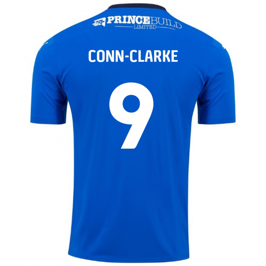 Niño Camiseta Chris Conn-Clarke #9 Azul Blanco 1ª Equipación 2024/25 La Camisa Perú