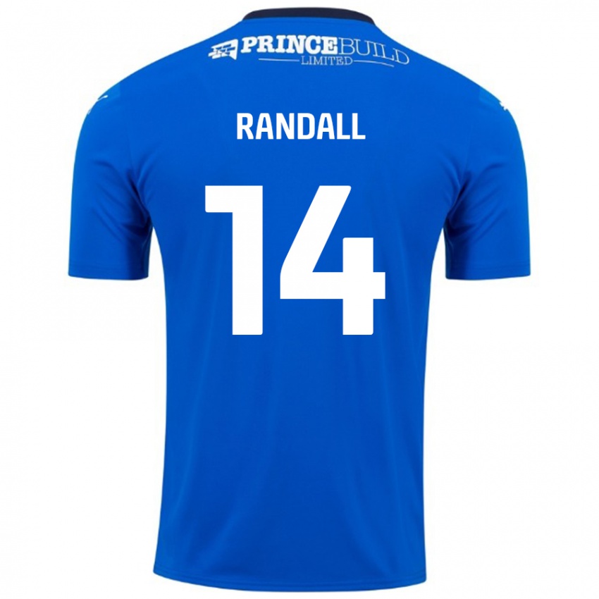 Niño Camiseta Joel Randall #14 Azul Blanco 1ª Equipación 2024/25 La Camisa Perú