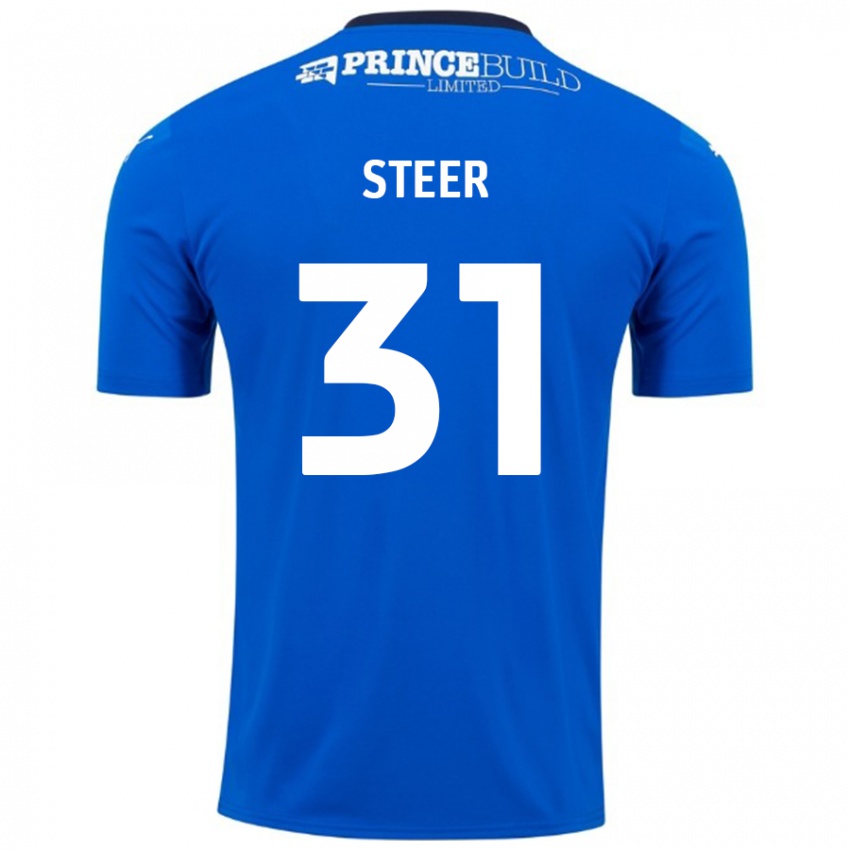 Niño Camiseta Jed Steer #31 Azul Blanco 1ª Equipación 2024/25 La Camisa Perú