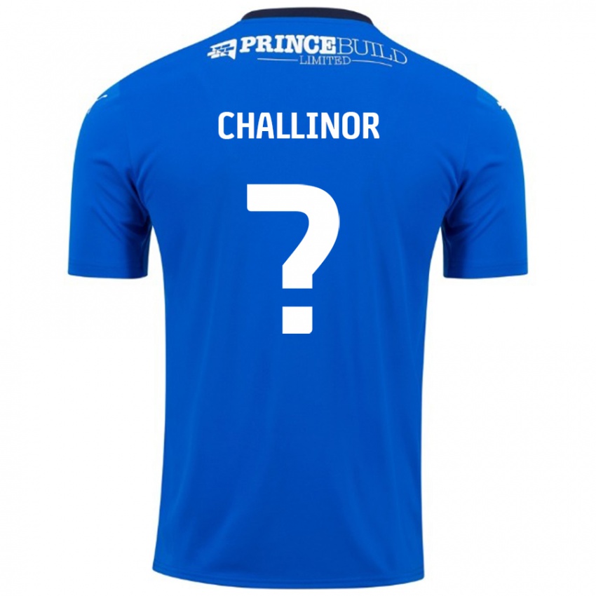 Niño Camiseta Ben Challinor #0 Azul Blanco 1ª Equipación 2024/25 La Camisa Perú