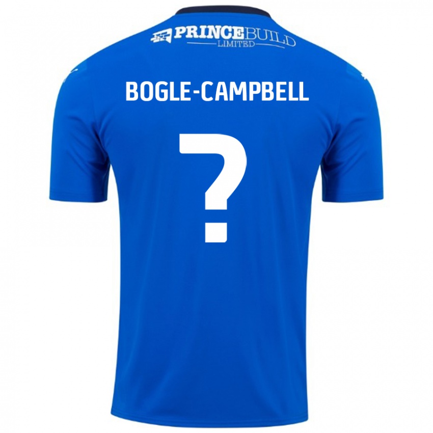 Niño Camiseta Ma'kel Bogle-Campbell #0 Azul Blanco 1ª Equipación 2024/25 La Camisa Perú