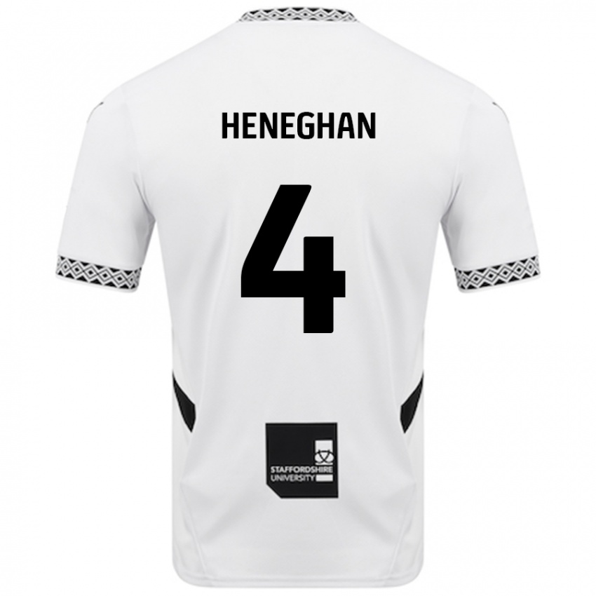 Niño Camiseta Ben Heneghan #4 Blanco 1ª Equipación 2024/25 La Camisa Perú