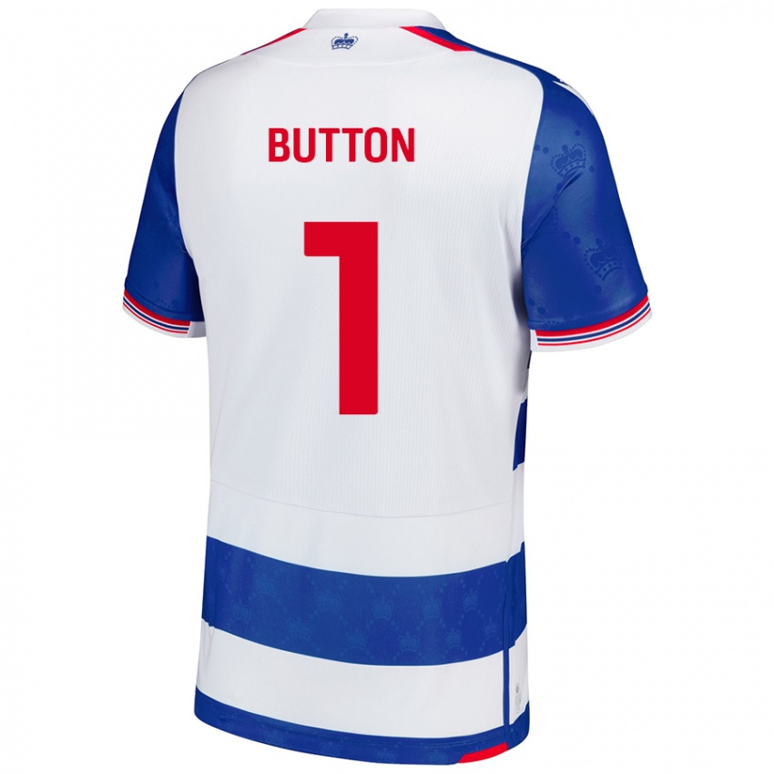 Niño Camiseta David Button #1 Azul Blanco 1ª Equipación 2024/25 La Camisa Perú