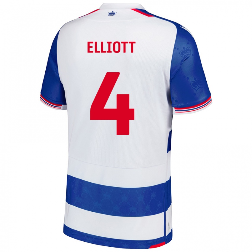 Niño Camiseta Ben Elliott #4 Azul Blanco 1ª Equipación 2024/25 La Camisa Perú