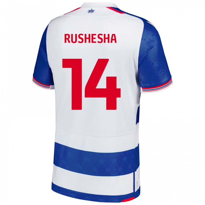 Niño Camiseta Tivonge Rushesha #14 Azul Blanco 1ª Equipación 2024/25 La Camisa Perú