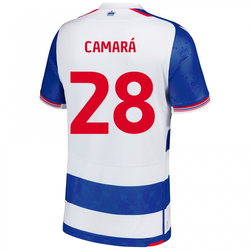 Niño Camiseta Mamadi Camará #28 Azul Blanco 1ª Equipación 2024/25 La Camisa Perú