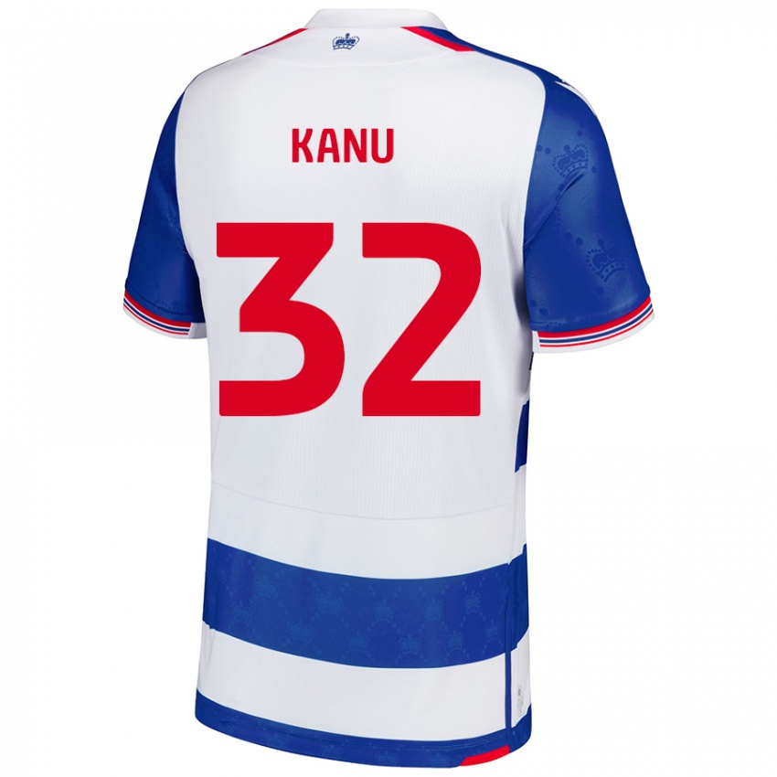 Niño Camiseta Abraham Kanu #32 Azul Blanco 1ª Equipación 2024/25 La Camisa Perú