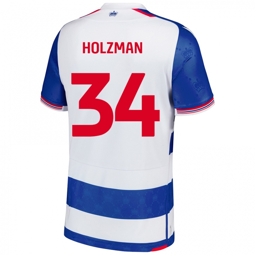 Niño Camiseta Louie Holzman #34 Azul Blanco 1ª Equipación 2024/25 La Camisa Perú