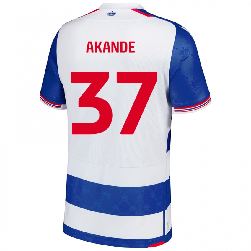 Niño Camiseta Adrian Akande #37 Azul Blanco 1ª Equipación 2024/25 La Camisa Perú