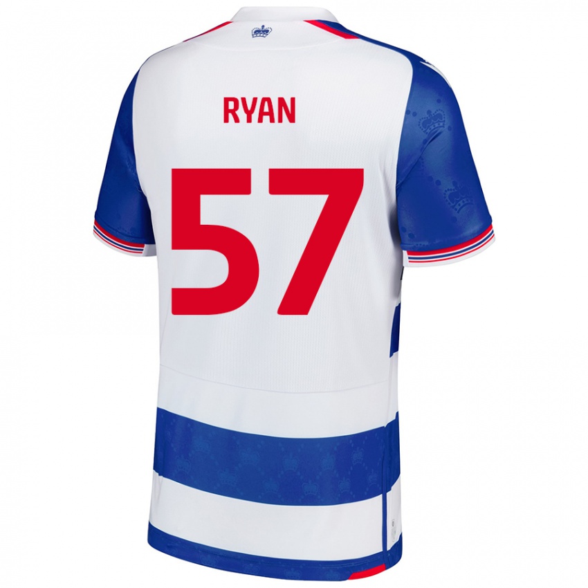 Niño Camiseta John Ryan #57 Azul Blanco 1ª Equipación 2024/25 La Camisa Perú