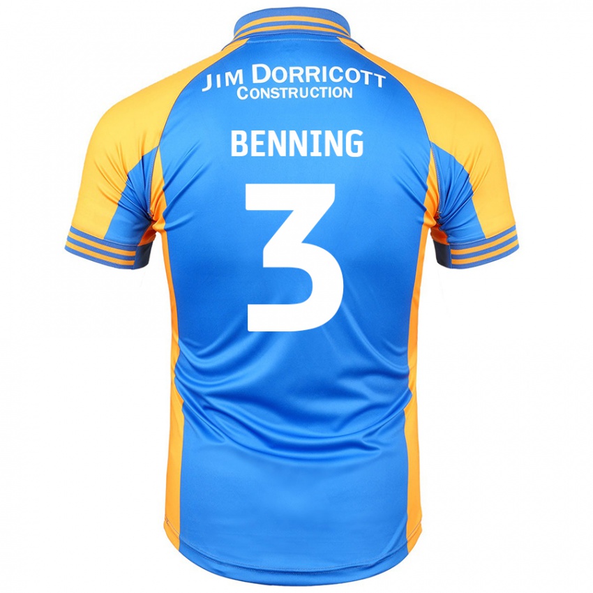 Niño Camiseta Mal Benning #3 Azul Ámbar 1ª Equipación 2024/25 La Camisa Perú