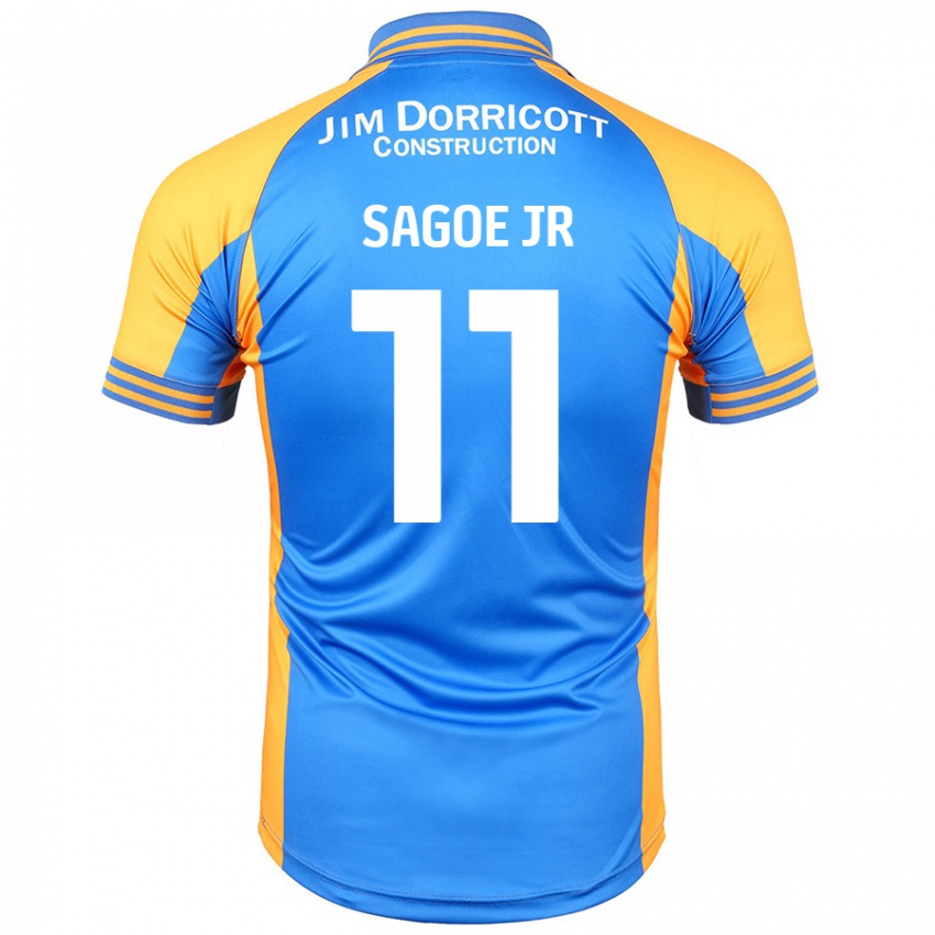 Niño Camiseta Charles Sagoe Jr #11 Azul Ámbar 1ª Equipación 2024/25 La Camisa Perú