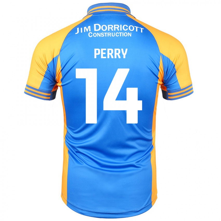 Niño Camiseta Taylor Perry #14 Azul Ámbar 1ª Equipación 2024/25 La Camisa Perú