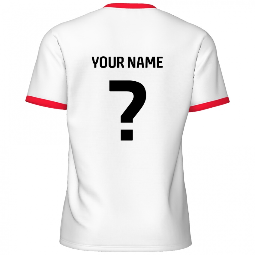 Niño Camiseta Su Nombre #0 Blanco Rojo 1ª Equipación 2024/25 La Camisa Perú