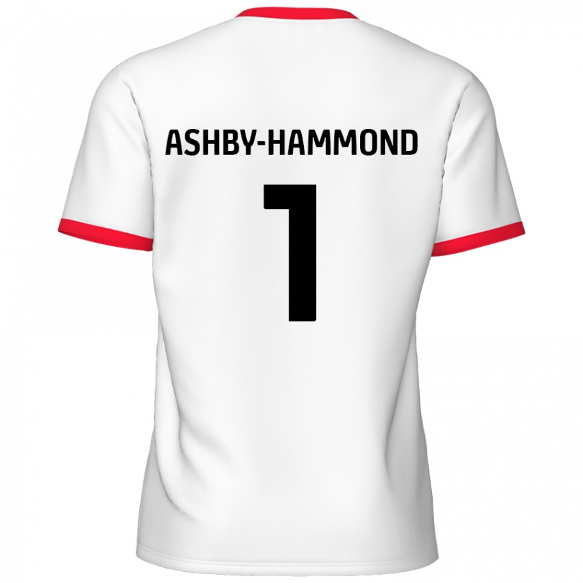 Niño Camiseta Taye Ashby-Hammond #1 Blanco Rojo 1ª Equipación 2024/25 La Camisa Perú