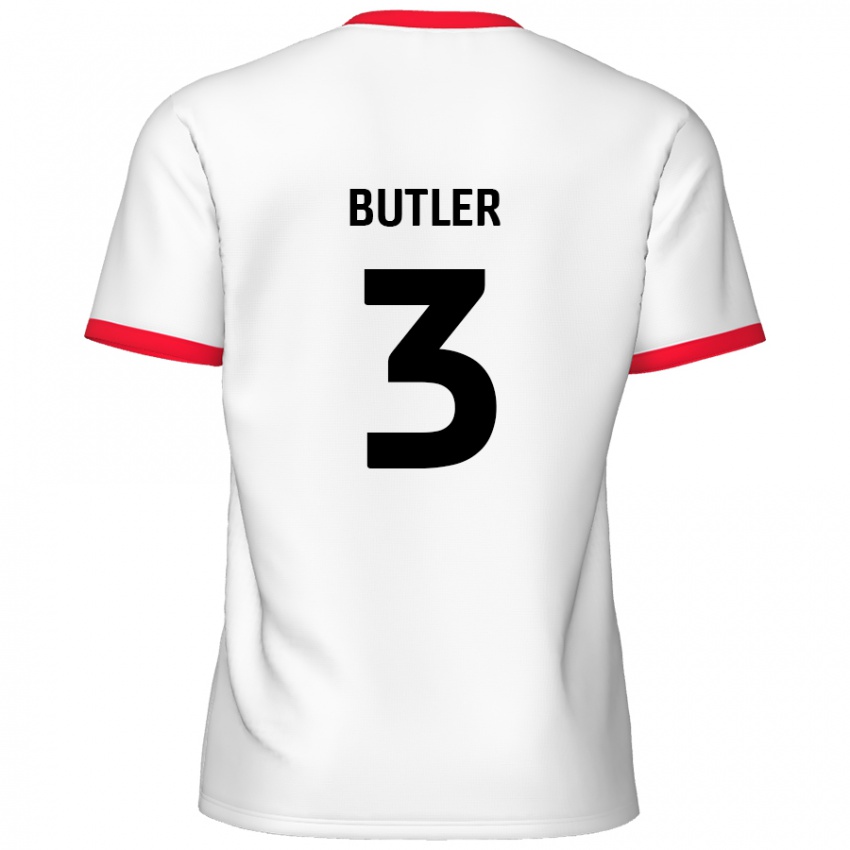 Niño Camiseta Dan Butler #3 Blanco Rojo 1ª Equipación 2024/25 La Camisa Perú