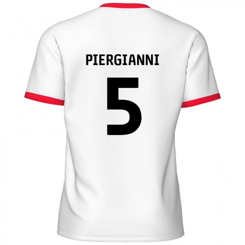 Niño Camiseta Carl Piergianni #5 Blanco Rojo 1ª Equipación 2024/25 La Camisa Perú