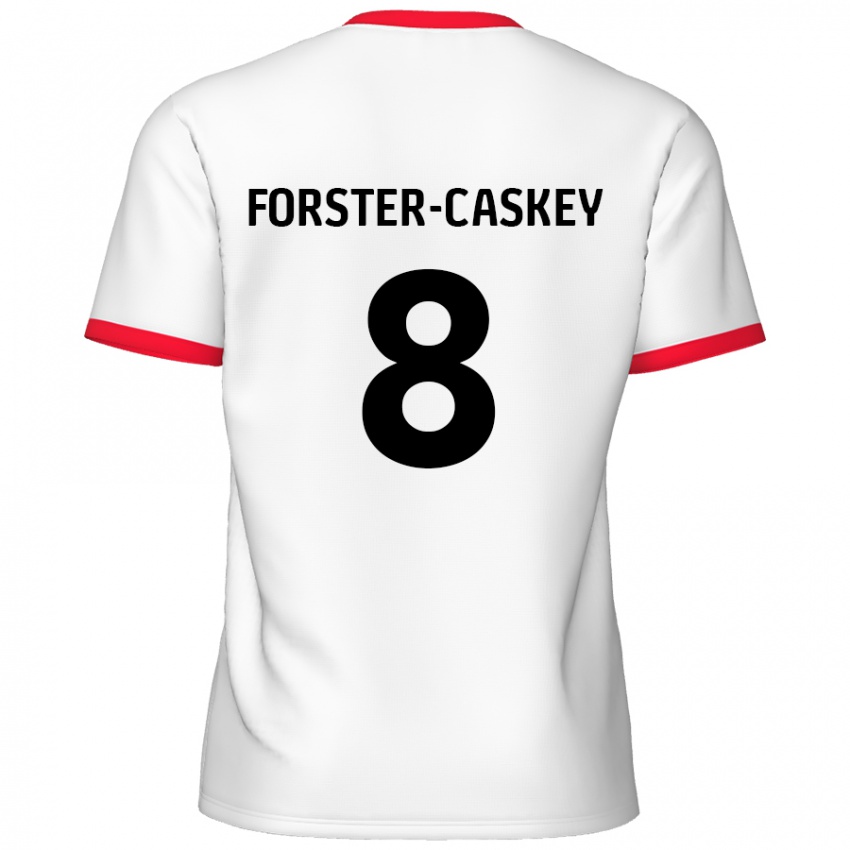 Niño Camiseta Jake Forster-Caskey #8 Blanco Rojo 1ª Equipación 2024/25 La Camisa Perú