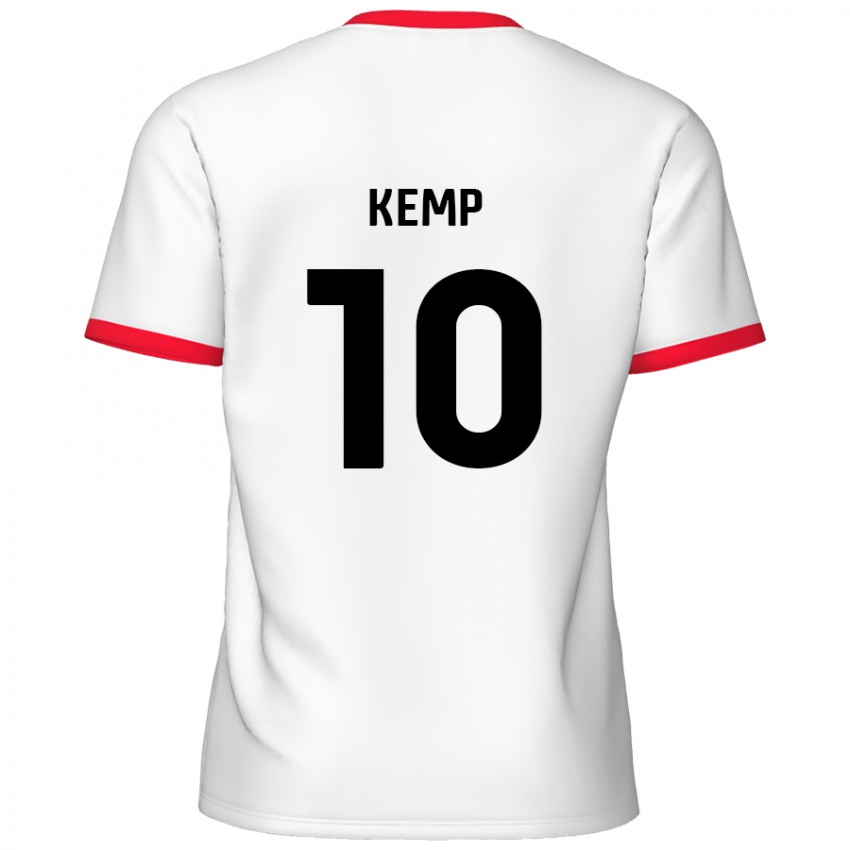 Niño Camiseta Dan Kemp #10 Blanco Rojo 1ª Equipación 2024/25 La Camisa Perú