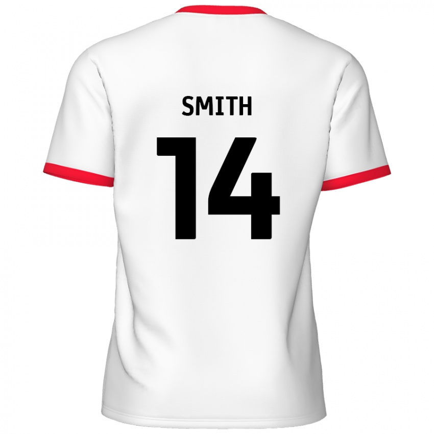 Niño Camiseta Kane Smith #14 Blanco Rojo 1ª Equipación 2024/25 La Camisa Perú