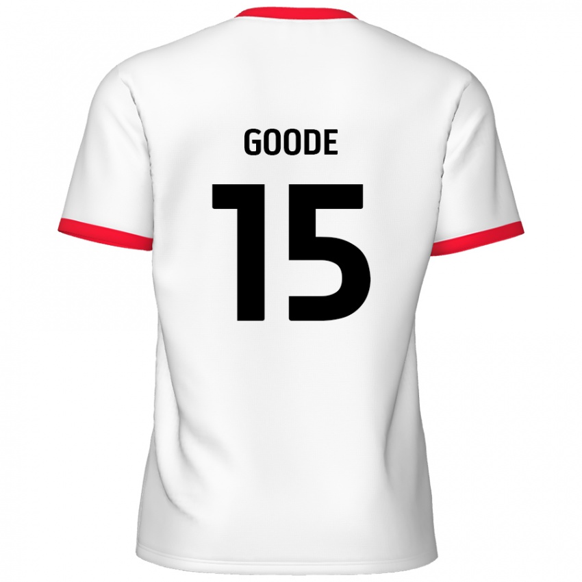 Niño Camiseta Charlie Goode #15 Blanco Rojo 1ª Equipación 2024/25 La Camisa Perú