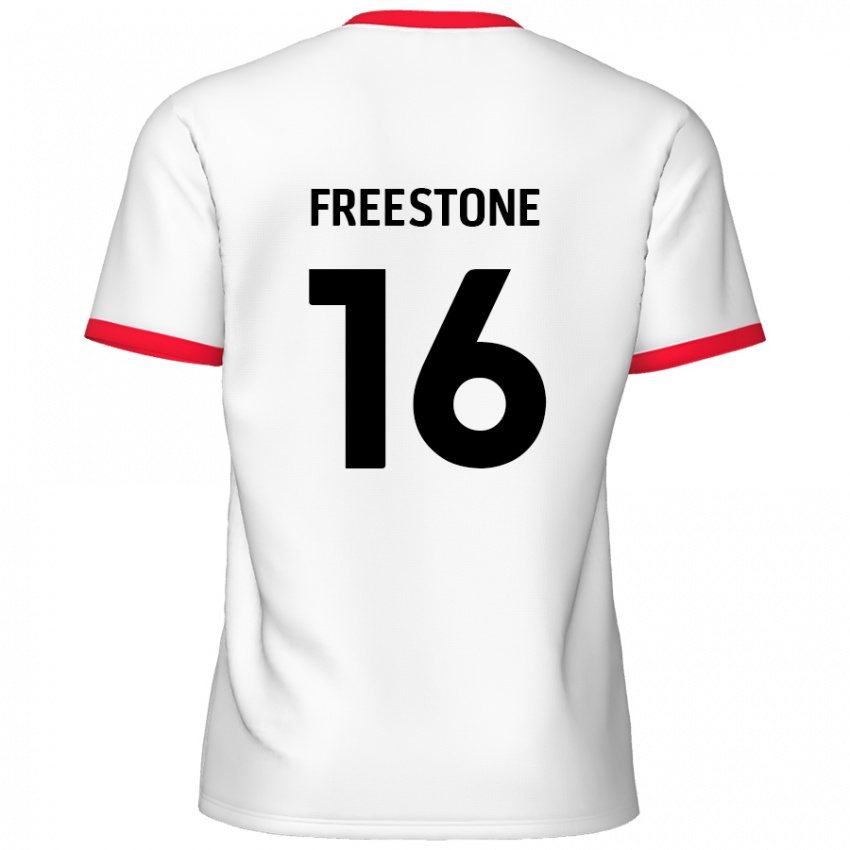 Niño Camiseta Lewis Freestone #16 Blanco Rojo 1ª Equipación 2024/25 La Camisa Perú