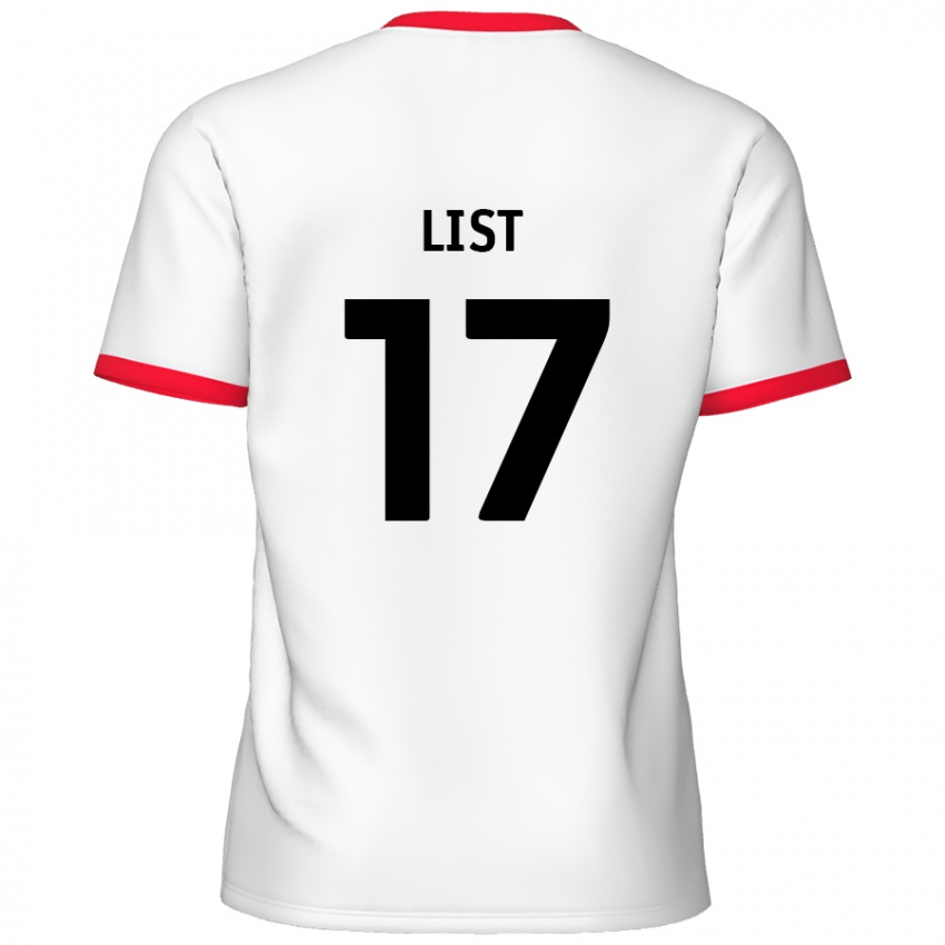 Niño Camiseta Elliott List #17 Blanco Rojo 1ª Equipación 2024/25 La Camisa Perú