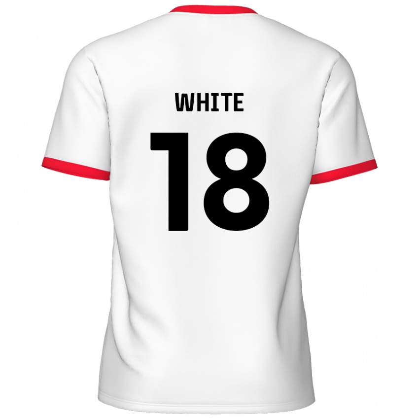 Niño Camiseta Harvey White #18 Blanco Rojo 1ª Equipación 2024/25 La Camisa Perú