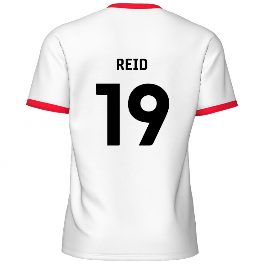 Niño Camiseta Jamie Reid #19 Blanco Rojo 1ª Equipación 2024/25 La Camisa Perú