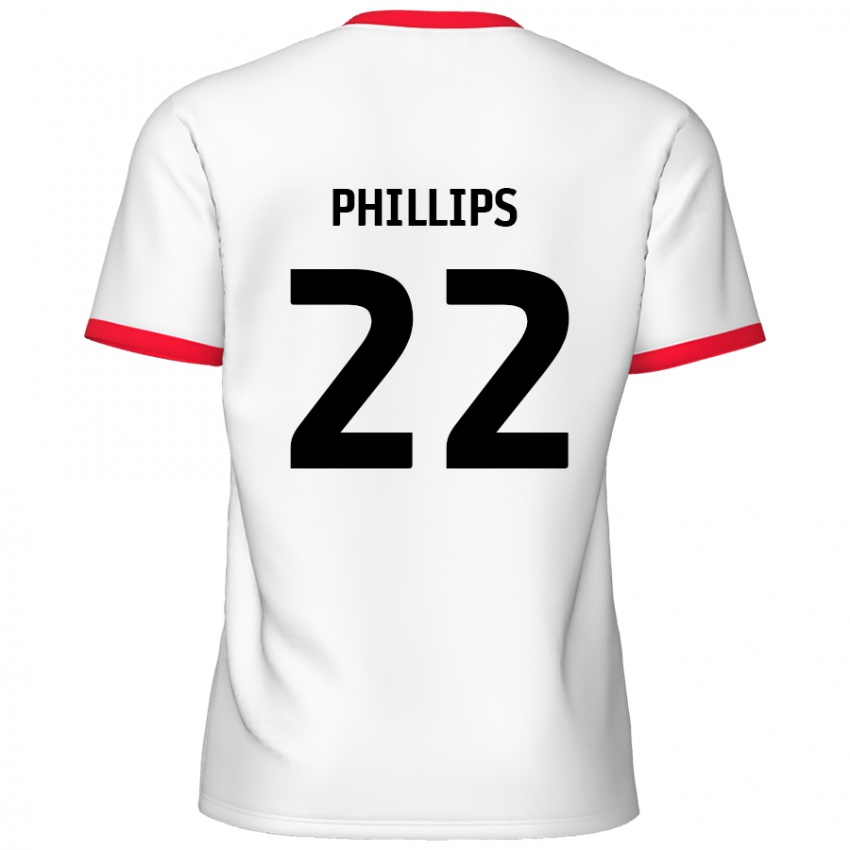 Niño Camiseta Daniel Phillips #22 Blanco Rojo 1ª Equipación 2024/25 La Camisa Perú